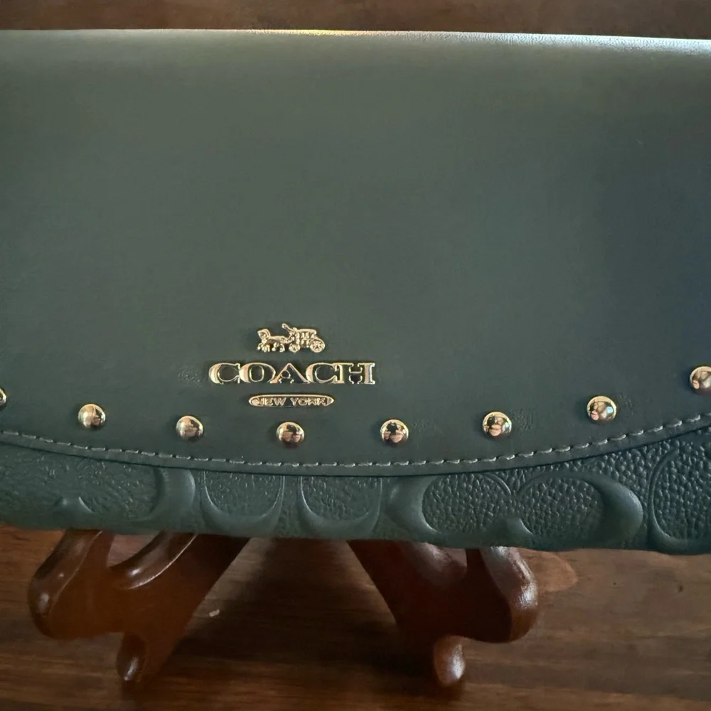 Coach Leather Rivet Slim Envelope Wallet - Picture 10 of 13